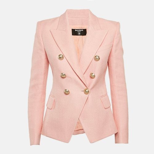 Crepe Double Breasted Blazer S - Balmain - Modalova