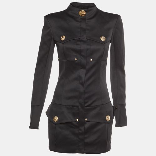 Wool Button Front Mid Length Coat S - Balmain - Modalova