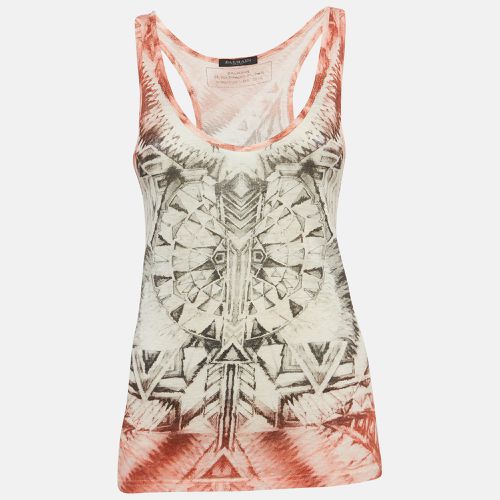 Printed Linen Knit Tank Top S - Balmain - Modalova