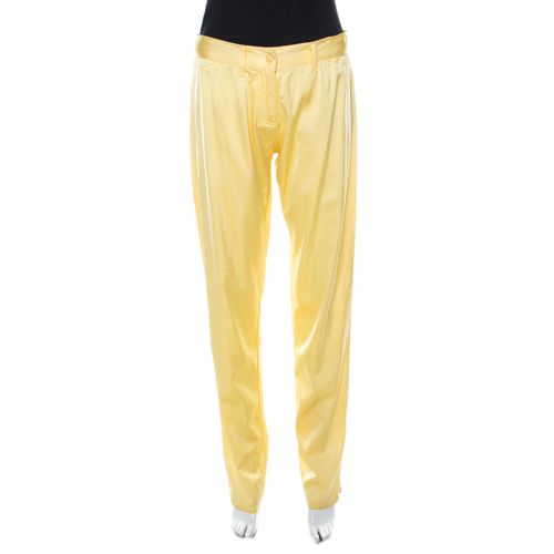 Lemon Silk Relaxed Tapered Fit Trousers M - Blumarine - Modalova