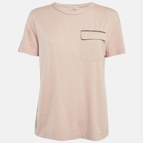 Nude Cotton Faux Pocket Detail T-Shirt S - Brunello Cucinelli - Modalova