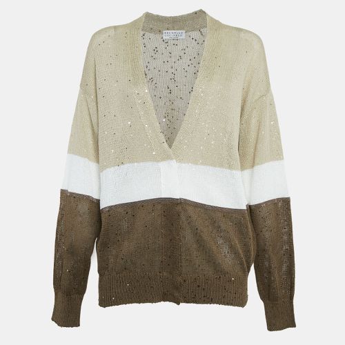 Sequin Knit Buttoned Cardigan M - Brunello Cucinelli - Modalova