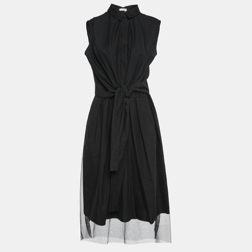 Tulle Waist Tie-Up Detail Midi Dress L - Brunello Cucinelli - Modalova