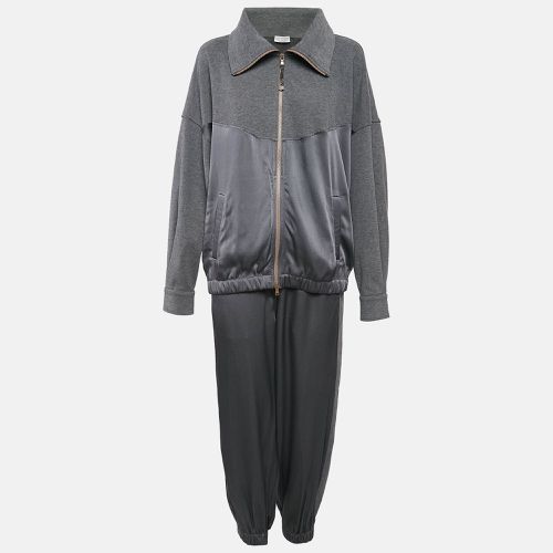 Satin and Cotton Knit Jacket and Jogger Pants Set M - Brunello Cucinelli - Modalova