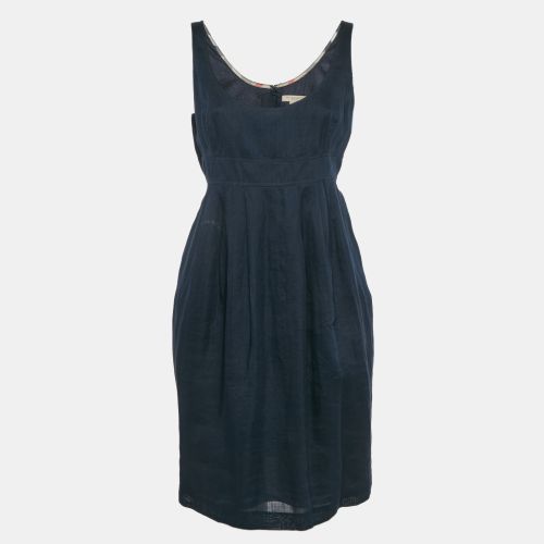 Blue Ramie Pleated Short Dress M - Burberry Brit - Modalova