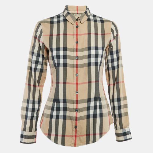 Beige Nova Check Cotton Long Sleeve Shirt XS - Burberry Brit - Modalova