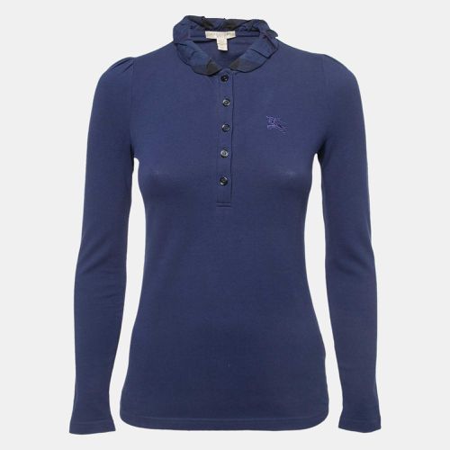 Cotton Ruffled Collar Full Sleeve Polo T-Shirt XS - Burberry Brit - Modalova