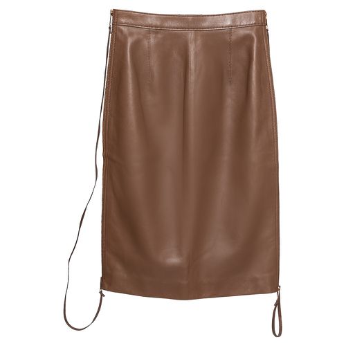 Leather Double Zip Pencil Midi Skirt XS - Burberry - Modalova