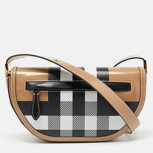 Check Patent and Leather Small Olympia Shoulder Bag - Burberry - Modalova