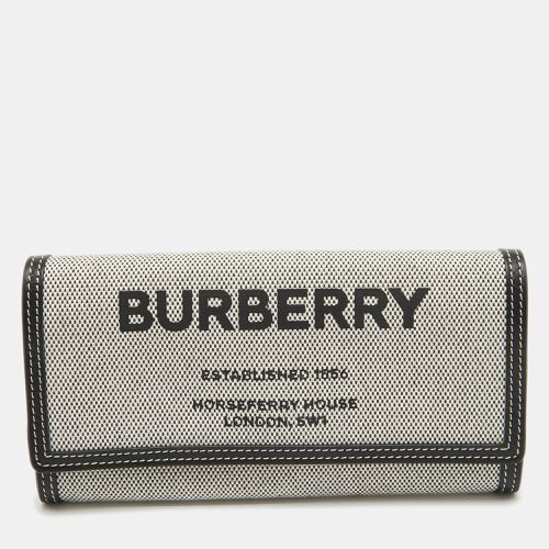 White Canvas and Leather Halton Continental Wallet - Burberry - Modalova