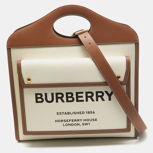 Brown Canvas and Leather Medium Pocket Bag - Burberry - Modalova