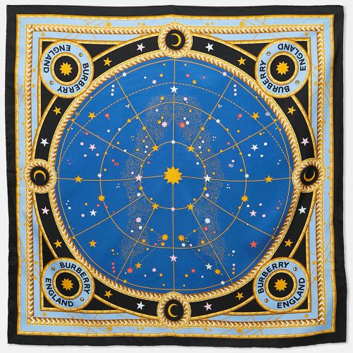 Astrological Print Silk Square Scarf - Burberry - Modalova