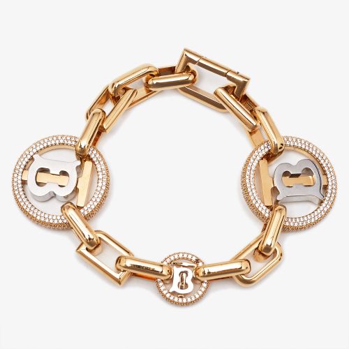 TB Monogram Crystals Two Tone Bracelet M - Burberry - Modalova