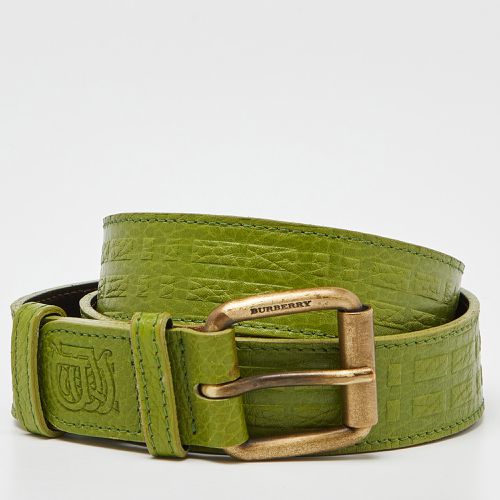 Leather Buckle Belt 100CM - Burberry - Modalova