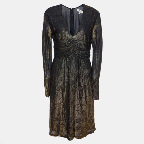 Metallic Knit Ruched Long Sleeve Dress L - Burberry - Modalova