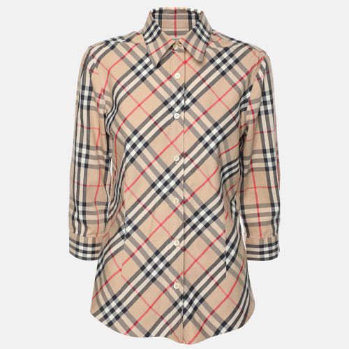 House Check Cotton Blend Long Sleeve Shirt S - Burberry - Modalova