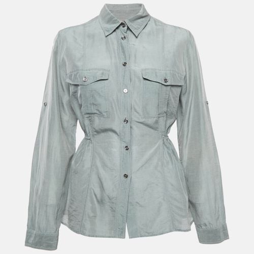 Cotton Blend Pleated Shirt L - Burberry - Modalova