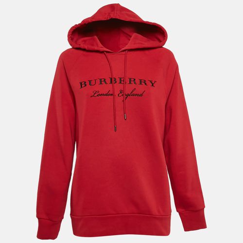 Krayford Embroidered Cotton Knit Hoodie S - Burberry - Modalova