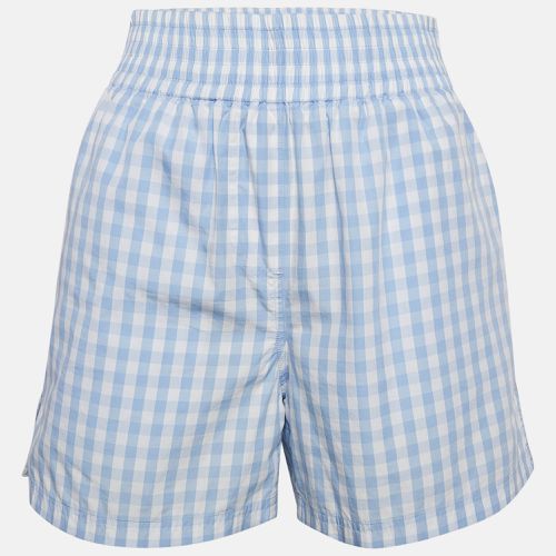 White Gingham Cotton High Waist Shorts XS - Burberry - Modalova