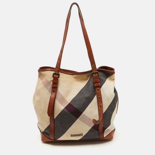 Mega Check Canvas and Leather Orton Tote - Burberry - Modalova