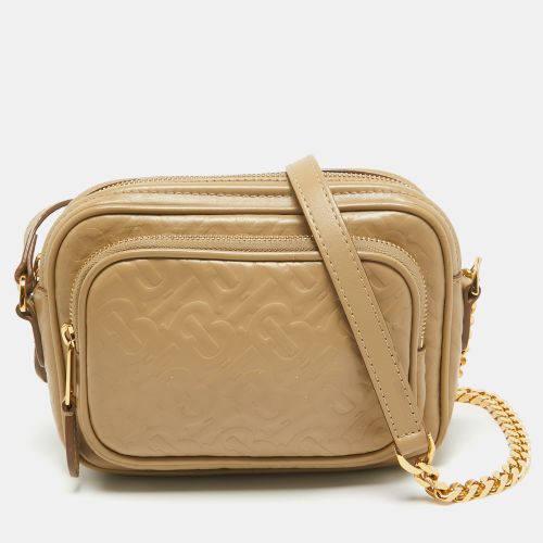 Monogram Embossed Leather Camera Crossbody Bag - Burberry - Modalova