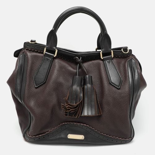 Black Leather Tassel Detail Satchel - Burberry - Modalova