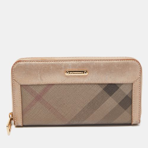 Beige Nova Check Coated Canvas Zip Around Wallet - Burberry - Modalova