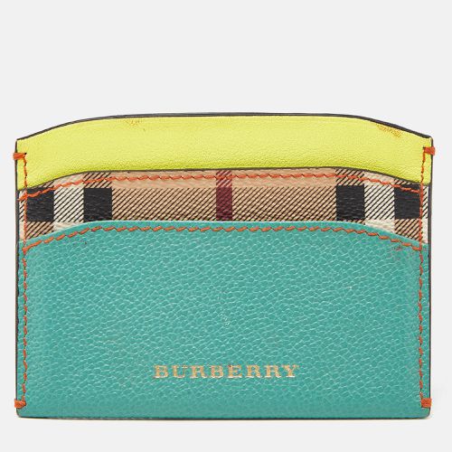 Leather and Coated Canvas Card Holder - Burberry - Modalova