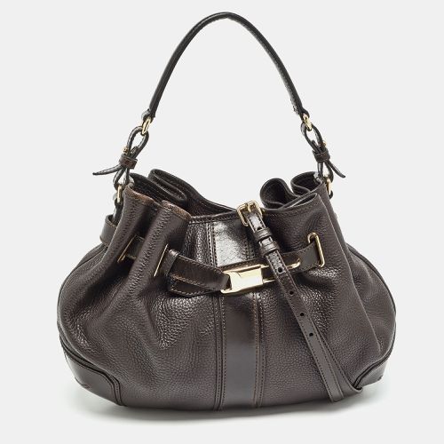 Dark Leather Willenmore Hobo - Burberry - Modalova