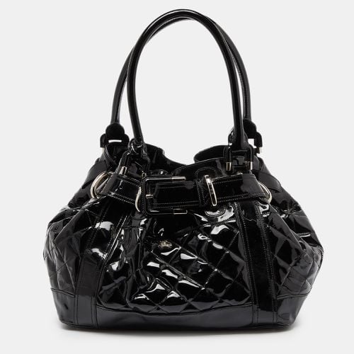 Quilted Patent Leather Large Beaton Tote - Burberry - Modalova