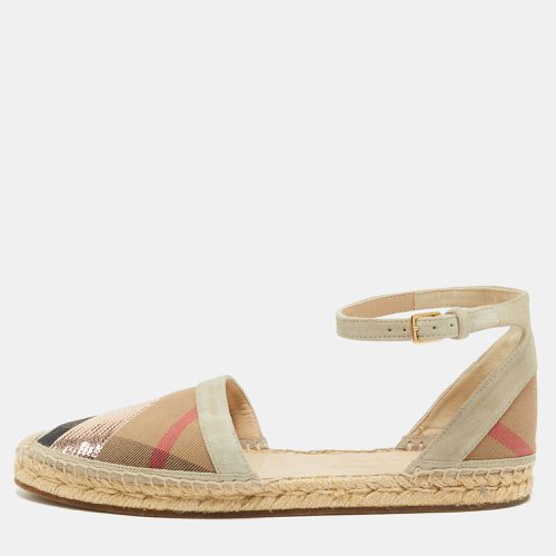 Canvas and Suede Abbingdon Espadrille Flats Size 41 - Burberry - Modalova