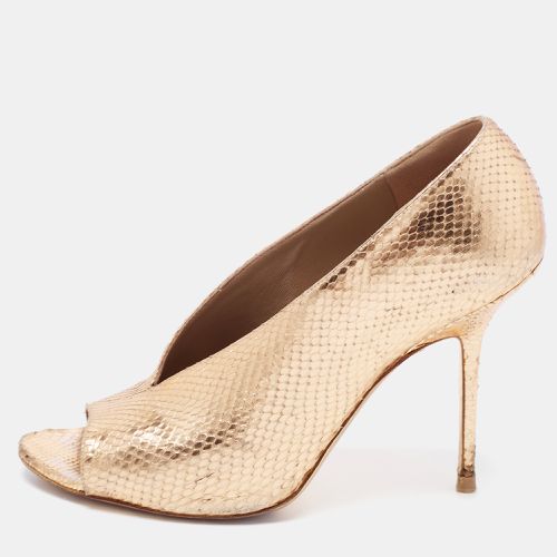 Embossed Snakeskin Peep Toe Pumps Size 39 - Burberry - Modalova