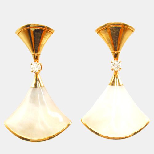 Diva Dream Diamond Shell Earrings 18k Gold Clear Natural Material - Bvlgari - Modalova