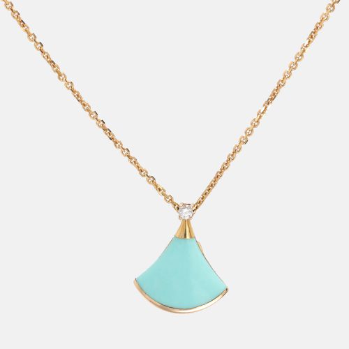 Divas’ Dream Turquoise Diamond 18K Rose Gold Pendant Necklace - Bvlgari - Modalova