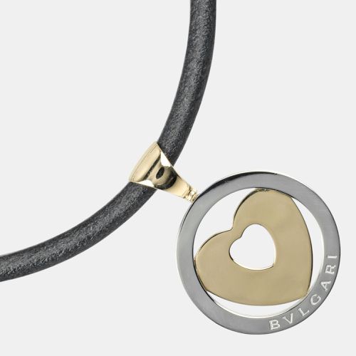 K Gold and Stainless Steel Tondo Heart Necklace - Bvlgari - Modalova