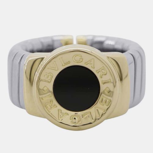 K Gold and Stainless Steel Tubogas Band Ring EU 48 - Bvlgari - Modalova