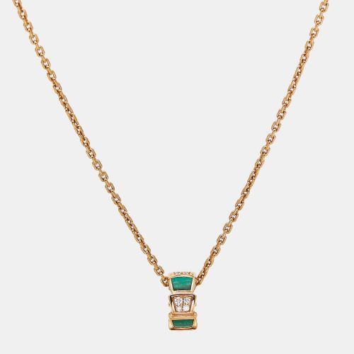Viper Malachite Diamonds 18k Rose Necklace - Bvlgari - Modalova