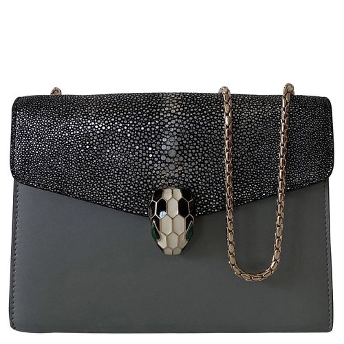 Leather Stingray Serpenti Forever Bag - Bvlgari - Modalova