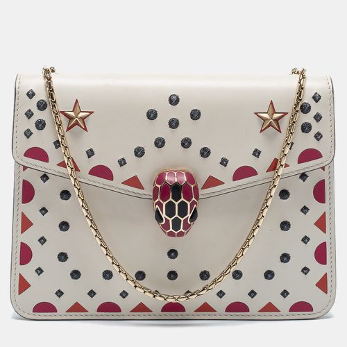 Off Printed and Embroidered Leather Small Serpenti Forever Shoulder Bag - Bvlgari - Modalova