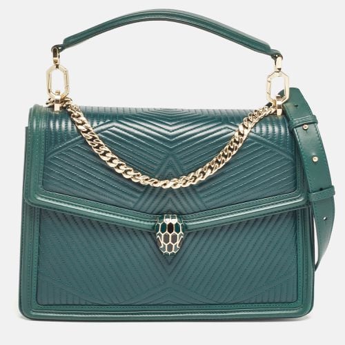 Diamond Blast Leather Large Serpenti Forever Shoulder Bag - Bvlgari - Modalova