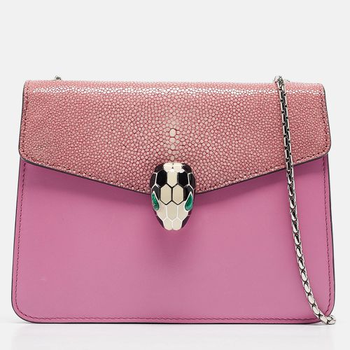 Stingray and Leather Small Serpenti Forever Shoulder Bag - Bvlgari - Modalova