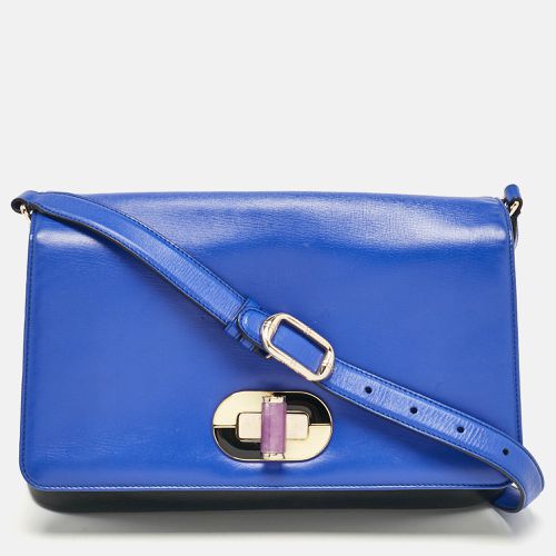 Blue Leather Icona Shoulder Bag - Bvlgari - Modalova