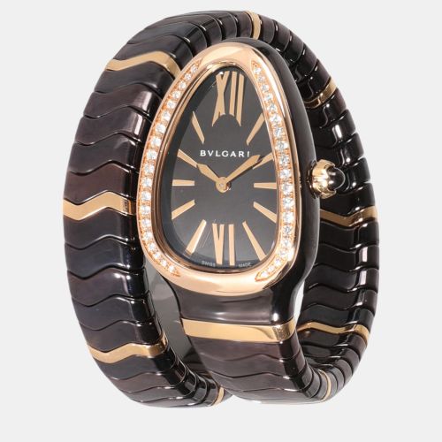 Diamond 18k Rose Gold Serpenti Spiga 103060 Quartz Women's Wristwatch 23 mm - Bvlgari - Modalova