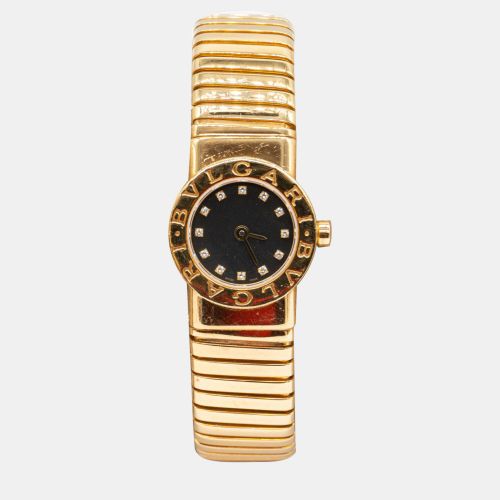 Vintage Expandable Tubogas BB19 2T Watch with Diamonds in 18K Yellow Gold (Mini Model) - Bvlgari - Modalova