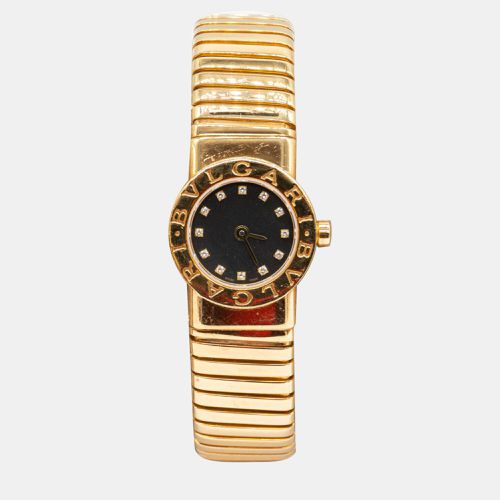 Vintage Expandable Tubogas BB19 2T Watch with Diamonds in 18K YG (Mini Model) - Bvlgari - Modalova