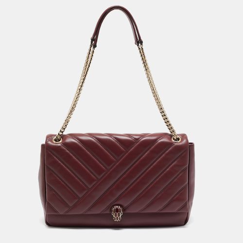 Quilted Leather Serpenti Cabochon Shoulder Bag - Bvlgari - Modalova