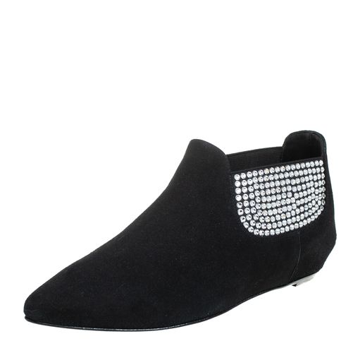 Suede Embellished Flat Booties Size 36 - Giuseppe Zanotti - Modalova