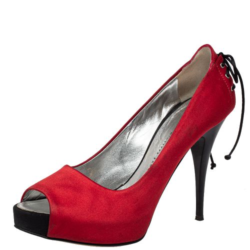 Satin Peep Toe Platform Pumps Size 36 - Giuseppe Zanotti - Modalova