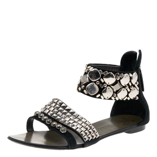 Suede Studded Ankle Cuff Flat Sandals Size 36 - Giuseppe Zanotti - Modalova