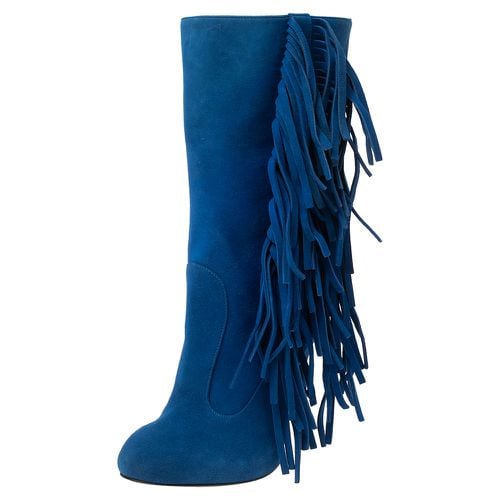 Suede Fringe Detail Mid Calf Boots Size 37 - Giuseppe Zanotti - Modalova